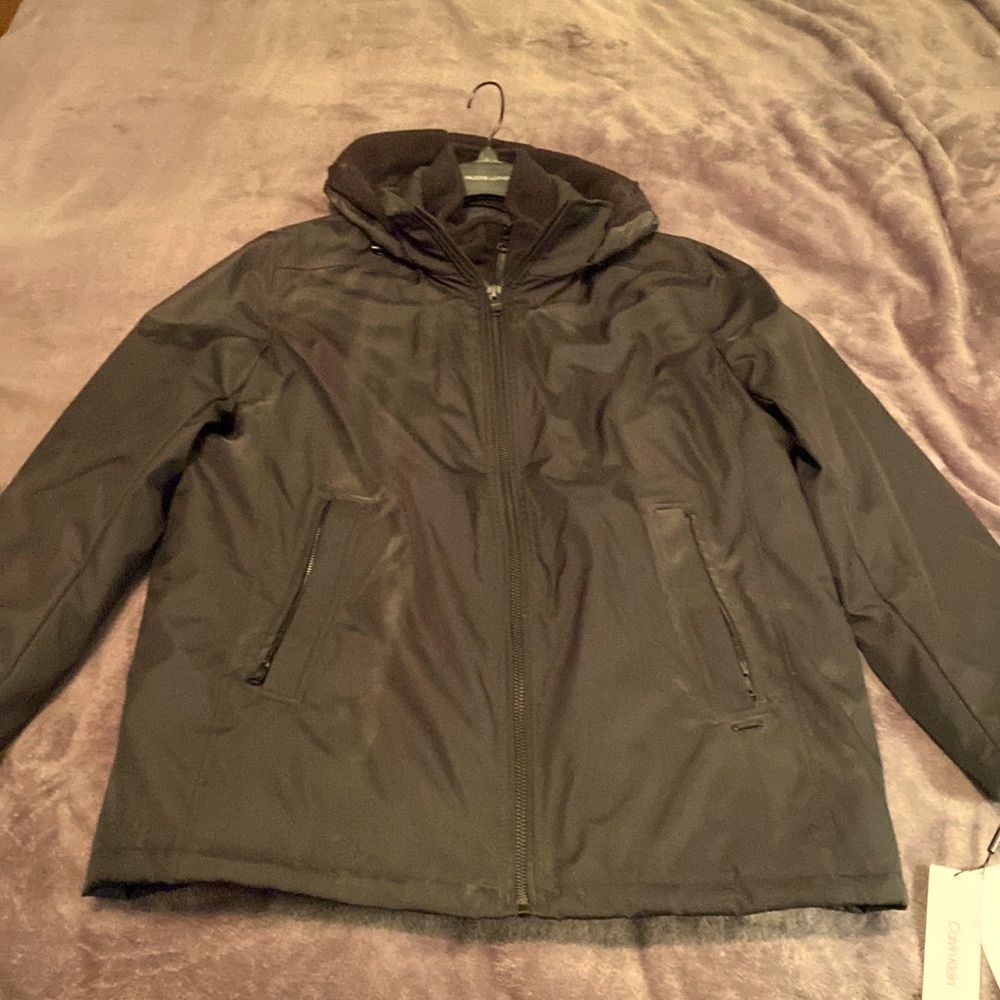 Men’s Black Calvin Klein Jacket - Large - Dual Layered and Zippered